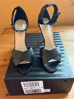 Victoria's Secret Black Crisscross Ankle-Strap Heels